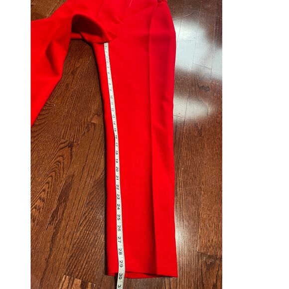 Tory Burch Double Faced Pleated Lined 100% Wool Pants Red Size 4 - Picture 7 of 13